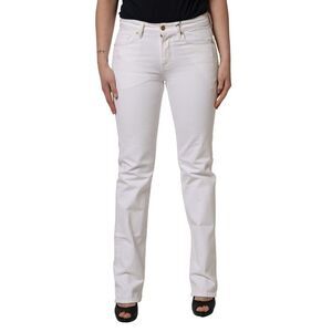 7 For All Mankind White Mid Waisted Skinny Denim Trouser Women's Jeans